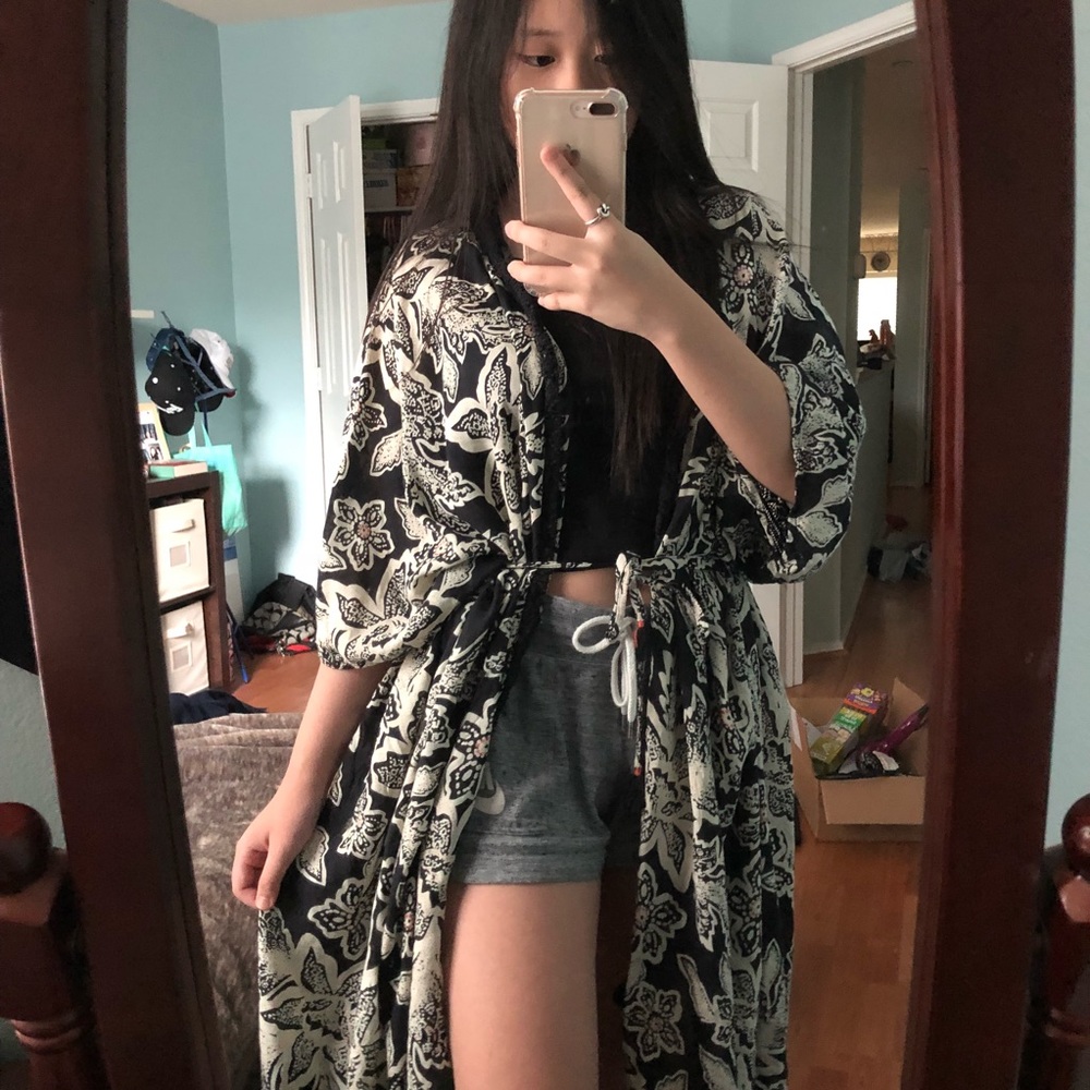Free People Crochet Detail Kimono